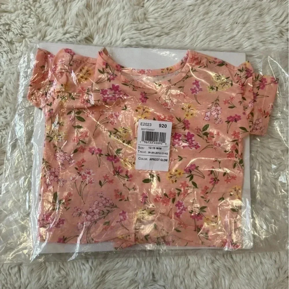 The Children’s Place floral short sleeve tie front top size 12-18 months